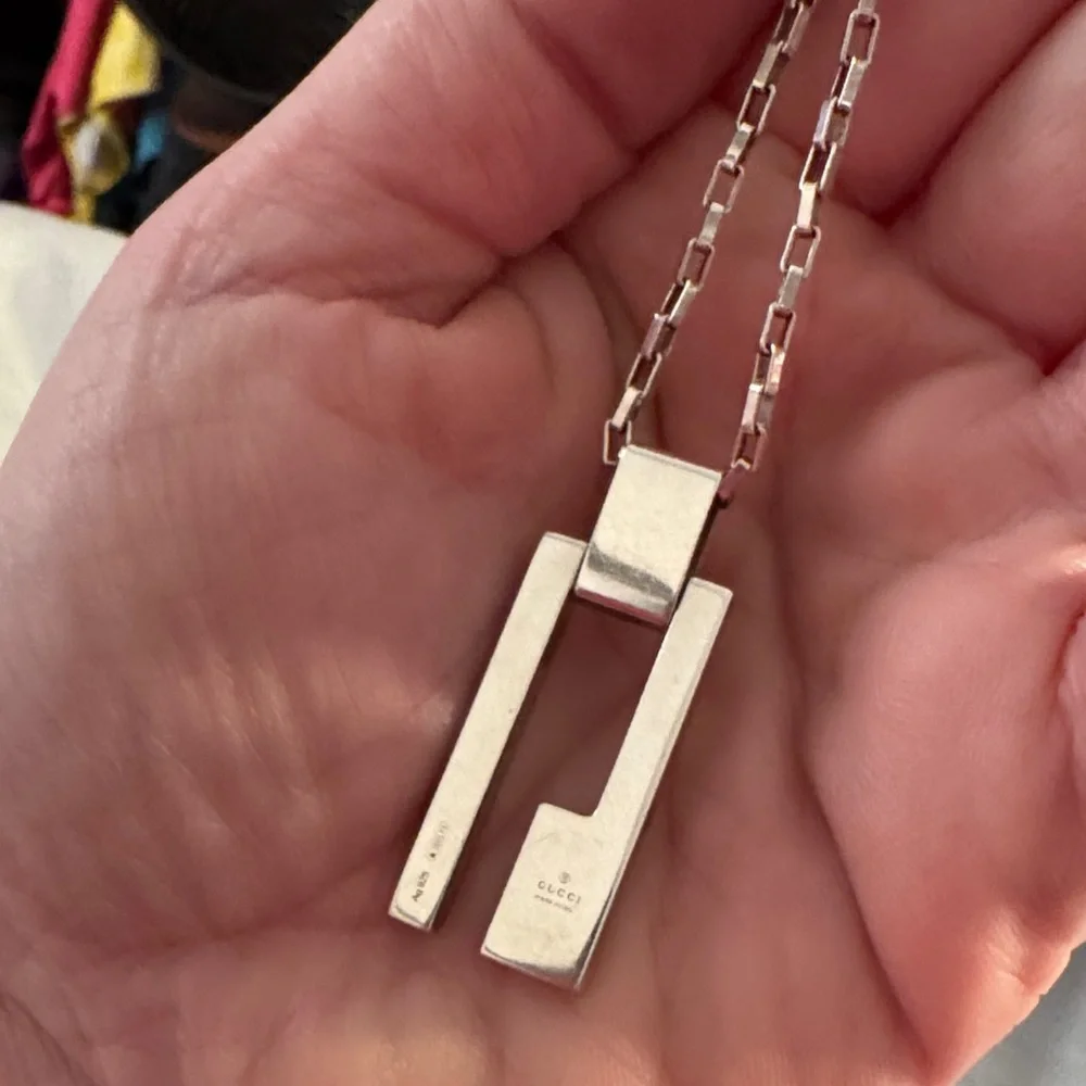 Gucci Silver Geometric Necklace